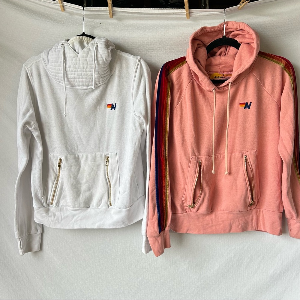 AVIATOR NATION Hoodie Bundle white & pink